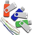 RAOYI 3 Pcs USB Flash Drive 8GB USB2.0 Thumb Drive Memory Stick Swivel Design (3 Colors Mixed : Green Orange and Blue)