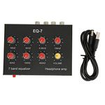 7 Band Sound Equalizer, DC5V-12V Output Input 12dB High Bass Adjustment Aluminum Alloy Dual Channel Digital Equalizer