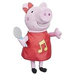 Hasbro Peppa Pig Oink-Along Songs Peppa Singing Plush Doll with Sparkly Red Dress and Bow, Sings 3 Songs Inspired by The TV Series, Ages 3 and up