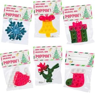 30 Pack Bulk for Students, Christmas Pop It Fidget Toys, for Kids Classroom, Prizes, Stocking Stuffers, Office Gifts, and popit Party Favors - Goody Bag Stuffers and Christmas Goodies