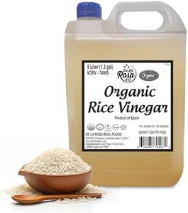 De La Rosa Organic Rice Vinegar 5% Acidity, Kosher, Rice Vinegar for Cooking, Sushi, Salad Dressings and More | Sugar-Free Rice Vinegar - 5 Liter (Pack of 1)