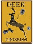 PXIYOU Deer Crossing Tin Sign Bulle