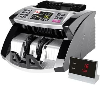 Mix Denomination Money Counter Machine Cash Value Bill Counting for Canadian Currency UV/MG/IR Counterfeit Detection (Doesn’t detect Denomination for USD and Others Currency) (SY6000T)