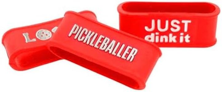 Pickleball Paddle Grip Band – Secures Grip Tape – Fits All Paddle Handles – Silicone Pickleball Paddle Bands with Embossed Design – Pickleball Gifts – Pickleball Grip Bands