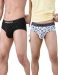 DAMENSCH Men's Modal Briefs (Pack of 2) (DAM-CTP-B-SOG-BSD-PACK-2-M_Stroke Grey, Black Space Dot_M)