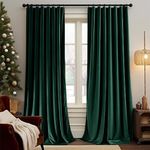 Lazzzy Velvet Blackout Curtains 84 Inch Long Thermal Insulated Drapes for Bedroom Living Room Darkening Window Treatments Super Soft Luxury Rod Pocket 2 Panels Emerald Green