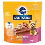 Pedigree Dentastix Oral Care Toy and Mini Breed Dog Treats Dual Flavour Bacon & Chicken Flavours, 84 Sticks