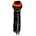 Cetornie AOVNA 1 Pack Rasta Hat with Black Dreadlocks Rasta Dreadlocks Hat