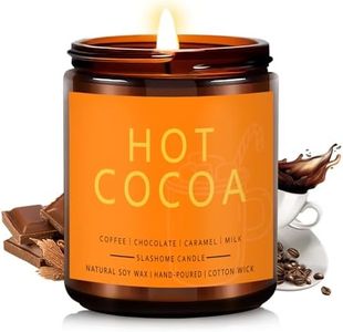 Fall Candles | Hot Cocoa Candle - Scent of Coffee, Chocolate, Caramel, Milk - Fall Scented Candles, Autumn Soy Candles, Fall Decorations for Home - Fall Gifts | 7oz Amber Jar, 50 Hour Burn Time