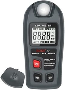 BSIDE Digital Light Meter Lux Tester Illuminance Luxmeter, 0-200,000 Lux Portable Environment Luminometer Photometer for Garden Film Indoor Classroom Plants LED Grow Light Photography, Black