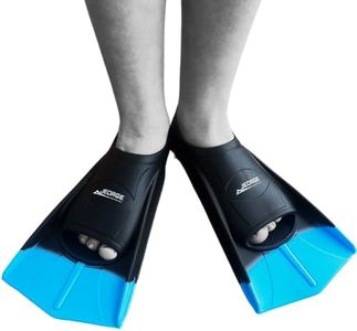 JEORGE Short Blade, Swimming Training Fins, Sizes for Men, Women and Kids, Includes Travel Mesh Bag (XS)