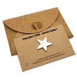 Good Luck metal star keepsake token on kraft gift card with matching envelope - YOU GOT THIS - GOOD LUCK! message