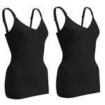 2 Piece Women's Cami Shaper Tummy Control Shapewear Tank Tops V Neck Seamless Body Shaper Compression Camisole