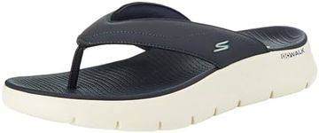 Skechers Men's Go Walk Flex Sandal Vallejo Thong, Navy Synthetic, 9 US