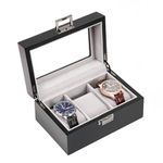 ProCase Wooden Watch Box for Men, 3 Slot Watch Display Case Mens Watch Box Organizer, Wood Watch Case for Men Watch Storage, Watch Holder Organizer with Glass Lid -3 Slot, MatteBlack