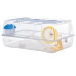 PawHut Hamster Cage, 2 Tier Gerbil Cage with Running Wheel, Water Bottle, Dish