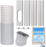 Portable Air Conditioner Windows Vent Kit, Adjustable Window Seal with 5.9 Inch Diameter, 59 Inch Length Exhaust Hose for A/C Unit Universal for Sliding Horizontal or Vertical Windows