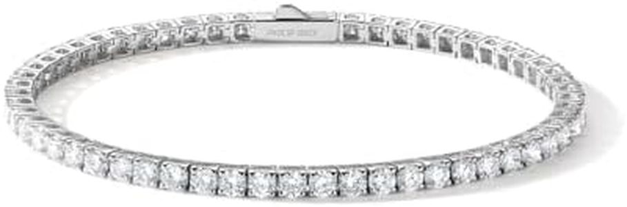 AGVANA 5.5 Ct. Tw. Lab Grown Diamond Classic Tennis Bracelet in 14K Solid White Gold (D-E Color, VS Clarity) Fine Jewelry for Women Engagement Promise Wedding Anniversary Birthday Gifts for Her