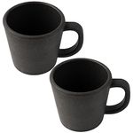 Irida Naturals Rice Husk Mighty Mugs for Coffee Set of 2- Unbreakable Coffee & Tea Mug,Bamboo Fiber Based Reusable,Eco-Friendly for Microwave,Freezer & Dishwasher Safe Coffee Cup 400 ml (Slate Gray)