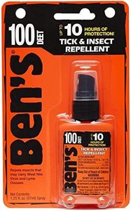 Ben’s 100% DEET Tick & Insect Repellent 1.25 oz. Pump Spray – 100 Percent DEET Bug Spray Travel Size Best Insect Repellent Last 10 Hours Repels Mosquitoes, Ticks, Black Flies, Chiggers, Midges, & More