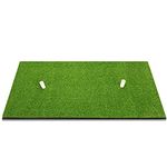 wosofe Golf Hitting Mat 16"x24" Residential Practice Mat with Rubber Tee Holder - Portable Outdoor Sports Golf Training Turf Mat Indoor Home Use or Outdoor Backyard