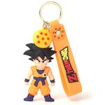 Elevate Your Style With Amazing Anime 3D Rubber Silicone Keychain With Long Ribbon Suitable For Car Bike Key rings | Bag Charms | Gifting | Anime Lover (Black Hair Goku)