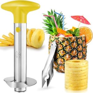 Pineapple Corer and Slicer with Triple Reinforced Stainless Steel with Thicker Blade - Easy-to-Use Pineapple Corer & Pineapple Cutter - Pineapple Slicer and Corer Tool for Easy Core Removal by Zulay