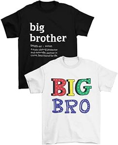 BROOKLYN VERTICAL 2Pack Big Brother T-Shirt Big Bro Announcement Promoted to Big Bro Everyday Wear|Toddler to Big Sizes, Combo B, 14-16
