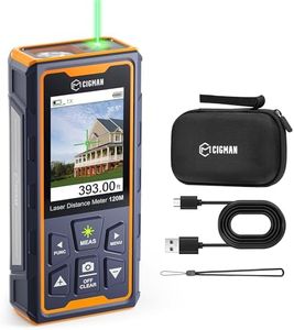 Laser Measuring Tool, CIGMAN 393ft Green-Beam Laser Measure, Outdoor Laser Measurement Tool with 4X Camera, P2P Technology, IP68, Rechargeable Laser Distance Meter, Length, Area, Volume, Angle Sensor