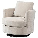 LUCKHAO Swivel Barrel Chair, 31.9" 