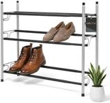 USTECH 2 Tier Adjustable, Expandable Shoe Rack Storage Organizer | Portable, Large, Free Standing Closet Shelf for Bedroom and Entryway | Metal Shoe Shelf for Kids and Adults | 8 Pairs of Shoes