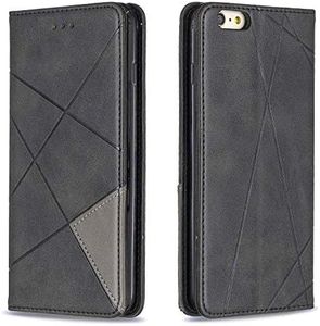 Posanter Funda para iPhone 6S Plus/6 Plus (5,5 Pulgadas), PU Cuero Flip Carcasa Fundas Móvil de Tapa Libro con Magnético, Tarjetero y Suporte, Capa Plegable Cartera, Flip Phone Cover Case (Negro)