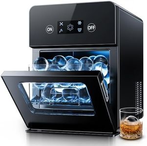 EUHOMY Ice Ball Maker Countertop, 144Pcs/day, 4Pcs Ready in 40Mins, Self-Cleaning, Sphere Ice Maker Machine with Crystal Clear Ice for Whiskey/Brandy/Rum