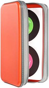 UENTIP 96 Capacity CD Case,Portable DVD Hard Plastic Case Holder CD Organizer Wallet Protective DVD Storage (Orange, 96)