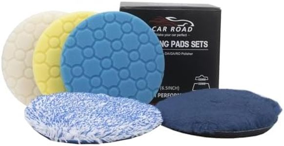Polishing Pad 6Inch 5 pcs150mm Orbital Buffer Polisher Pad Wool Microfiber Buffing Pads car Detailing kit, Foam applicator Pad for Compounding, Polishing and Waxing, for 6''Backing Plate Car Polisher