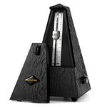 AODSK Mechanical Metronome,Universal Metronome for Piano,Guitar,Violin,Drums and Other Instruments,Standard,Black(black) (Wood Grain Black)