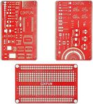 Gikfun Multifunctional PCB Ruler SMD Ruler 3inch Measuring Tool Resistor Capacitor Chip IC SMD Diode Transistor for Engineers Reference GK1024