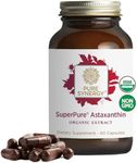 PURE SYNERGY SuperPure Astaxanthin Extract | Organic Astaxanthin Supplement | Vegan Astaxanthin from Algae with Sunflower Lecithin | Antioxidant Support for Skin, Eye, and Joint Health (60 Capsules)