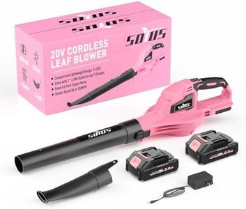 SOYUS Leaf Blower, 20V Leaf Blower Cordless with 2x2.0Ah Battery and Charger, 150 MPH Electric Leaf Blowers with Two-Speed Mode, Blowers for Lawn Care, Debris Dust Cleaning(Pink)