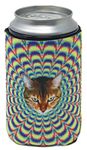 Funny Guy Mugs Psychedelic Cat Collapsible Neoprene Can Coolie - Drink Cooler