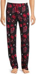 Bioworld Marvel Spider-Man Men's Miles Morales Mask Allover Print Adult Sleep Bottoms Pajama Pants (X-Large, Black)