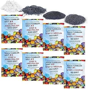 KomeStone Rock Tumbler Grit and Polish Refill Kit - 8 Bags Two-Stage Experience Pack, Exceptional Value for Enhanced Polishing Results, 4-Step Tumbling Media Kit, Works with Any Rock Polisher