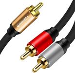 RCA Subwoofer Cable,TEKERA RCA to 2 RCA Subwoofer Cables with Oxygen-Free Copper and Gold-Plated Connectors,RCA Jack Splitter 0.5m 1m 2m 3m 5m 10m - 2M