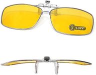 Polarized Clip-on Sunglasses Mens/Womens Flip-Up Polarised Sun Lenses fit over Prescription Glasses/Readers/Outdoor Sports (Night Vision Clip)