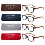 EYEGUARD 4 Pack Reading Glasses Blue Light Blocking Spring Hinge Readers for Women Men Anti Glare Filter Lightweight Computer Eyeglasses 2.75