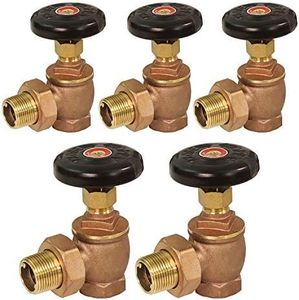 Midline Valve 6I934-5 Steam Radiator Valve; Air Vent Temperature Control; 1/2 in. FIP x Male Union; Brass (5 Pack)