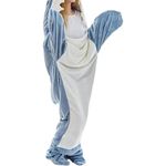 DAONPHARI Wearable Shark Blanket Cosplay Hooded Easter Pajama Home Animal Sleeping Bag(Best Fit for Height 5 Feet)