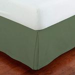 Mk Collection Solid Pleated Queen Size Bed Skirt 14" Drop Sage Green New