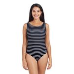 Zoggs Womens Yarra Scoopback One Piece Swimsuit, Multi/Black, 12 UK