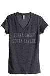 Thread Tank Sorta Sweet Savage Women's Relaxed V-Neck T-Shirt Tee - Grey - Small